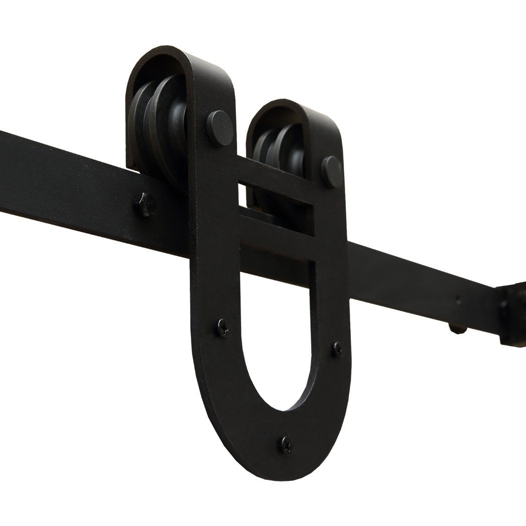 3.66M Antique Classic Style Single Sliding Barn Door Hardware Track featuring heavy-duty carbon steel construction and minimalist design.