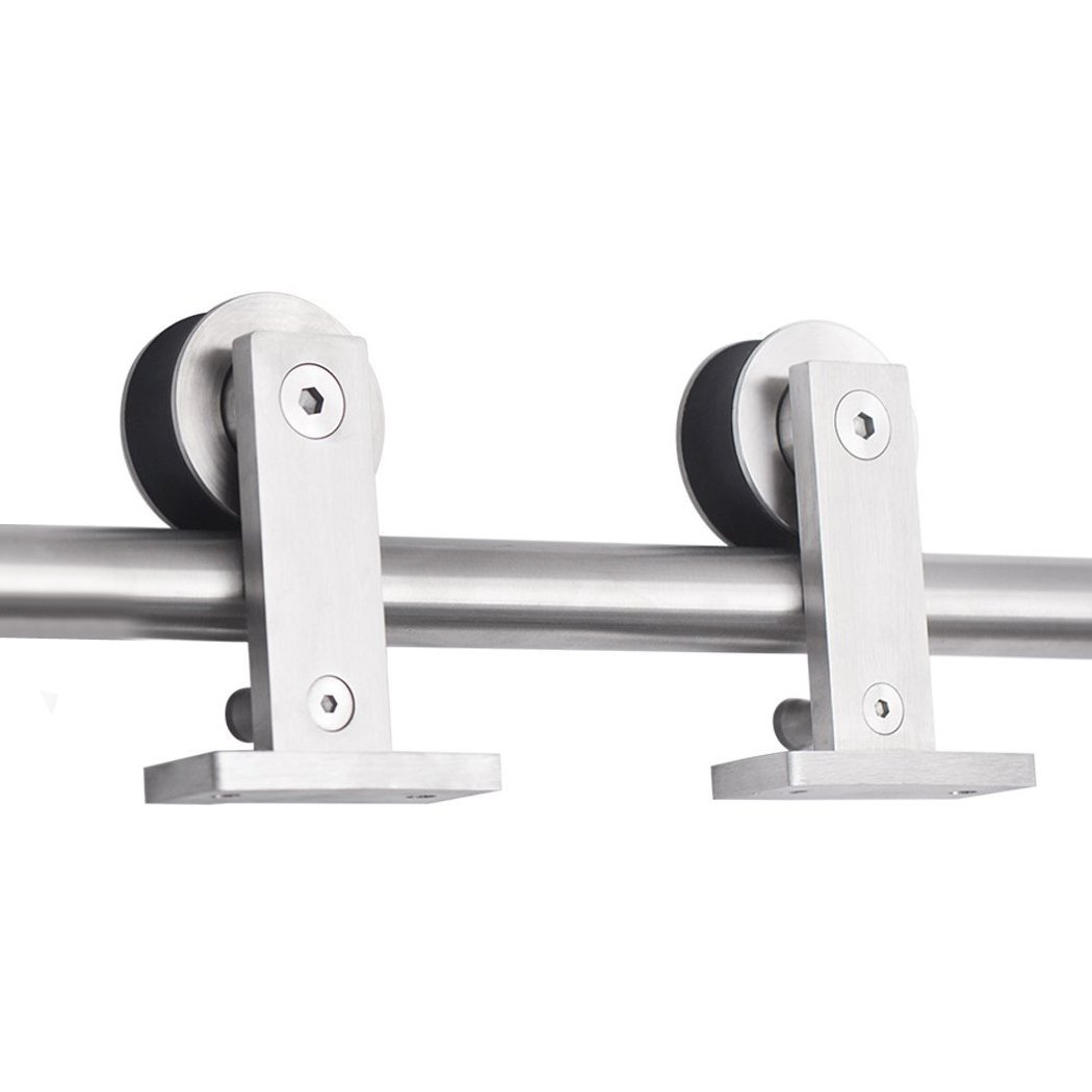 3.66M Antique Classic Style Single Sliding Barn Door Hardware Track with black powder-coated finish and smooth rollers.