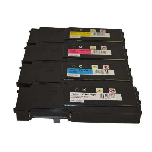 3760 Series Premium Generic Toner Set featuring four toner cartridges for high-quality printing.