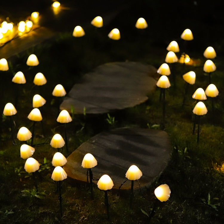 3.8m Solar Mushroom Lawn Light with 10 LEDs, showcasing its waterproof design and vibrant illumination for outdoor gardens.