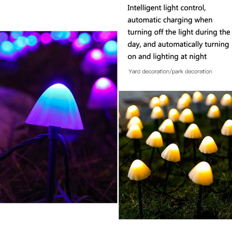 3.8m Solar Mushroom Lawn Light with 10 LEDs, showcasing its waterproof design and vibrant illumination for outdoor gardens.