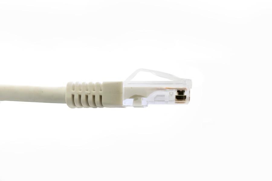 3m Cat 5e Gigabit Ethernet Network Patch Cable in white, showcasing its durable design and gold-plated connectors.