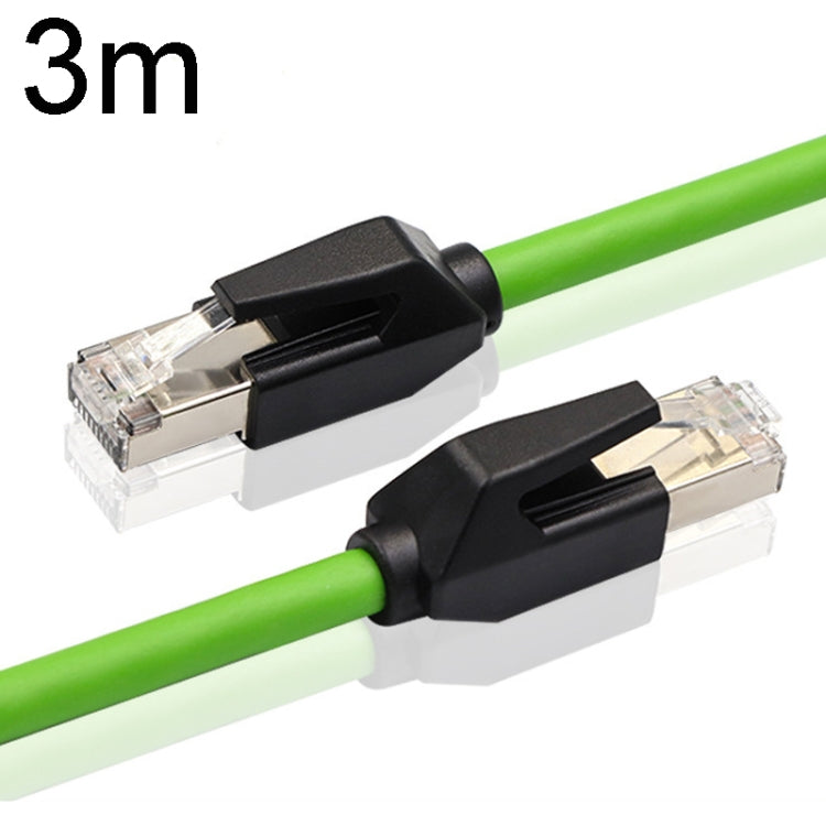 3m CAT6 Double Shielded Gigabit Industrial Cable with RJ-45 connector, showcasing its robust design and shielding layers.