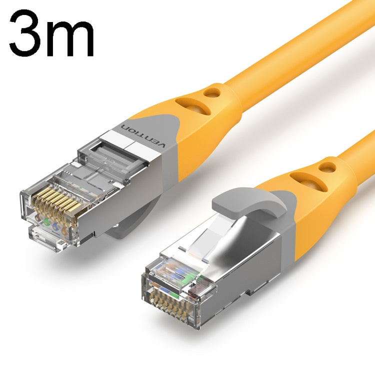 3m CAT6 Gigabit Ethernet Double Shielded Cable with RJ-45 connector, showcasing its durable design and flexible PVC body.