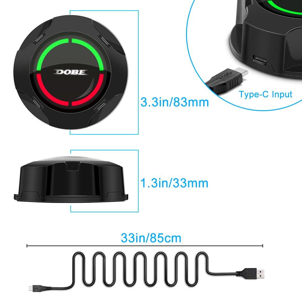 4 In 1 USB Charging Dock Station for Nintendo Switch with LED indicator and Type-C charger, designed to hold and charge Joy-Con controllers.