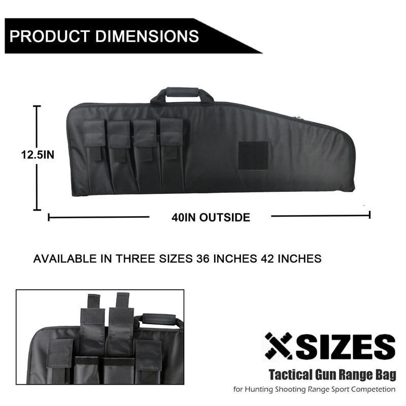 40 inch military tactical bag with gun holster, designed for hunting and airsoft, made of durable polyester material.