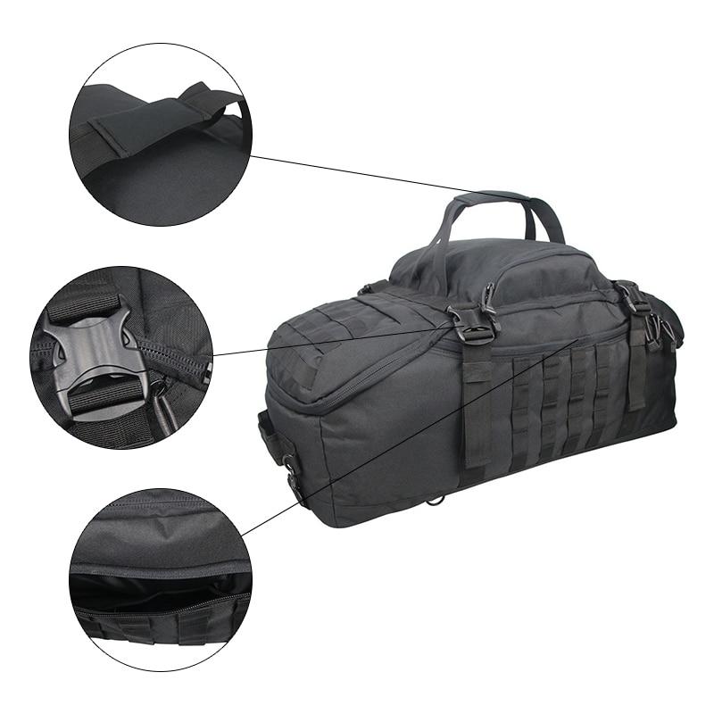 A collection of 40L, 60L, and 70L waterproof travel bags in various colors, showcasing their large capacity and durable design.