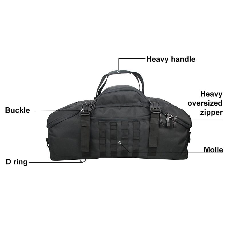 A collection of 40L, 60L, and 70L waterproof travel bags in various colors, showcasing their large capacity and durable design.