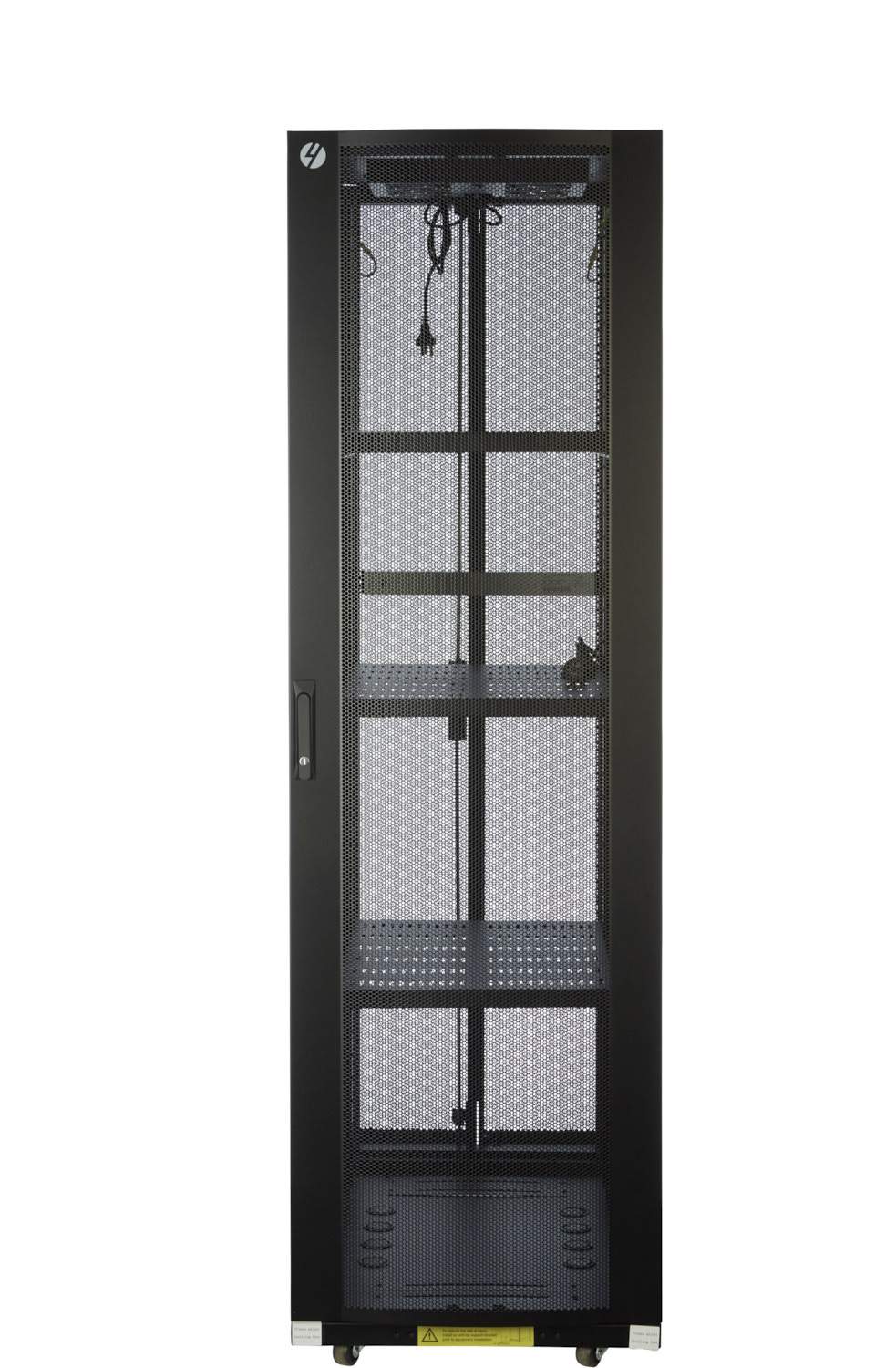 42RU Premium Server Rack, 600mm wide and 1070mm deep, featuring bi-fold mesh doors and heavy-duty construction for data centre use.