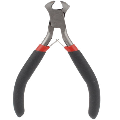 4.5 inch End Nipper Pliers with rubber handle and silver drop-forged head, ideal for cutting and pulling tasks.