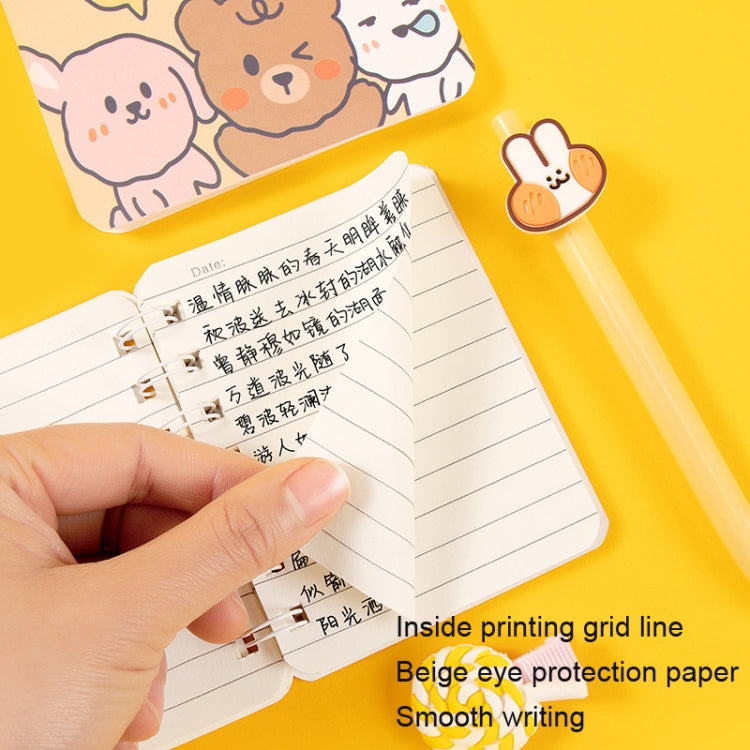 4books Set A7 Side Flip Loop Book, portable mini notebook diary with thickened paper and rounded edges, ideal for writing and sketching.