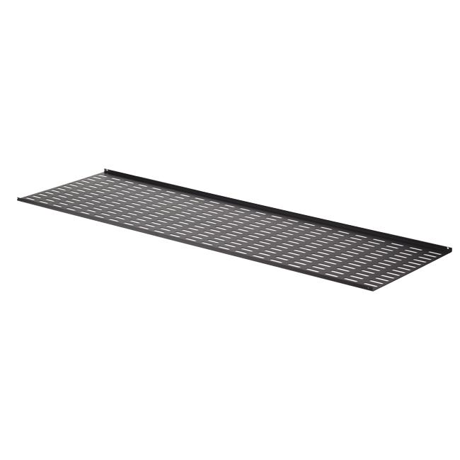 200mm wide cable tray designed for 42RU server rack, made from galvanised steel with perforated design for airflow.