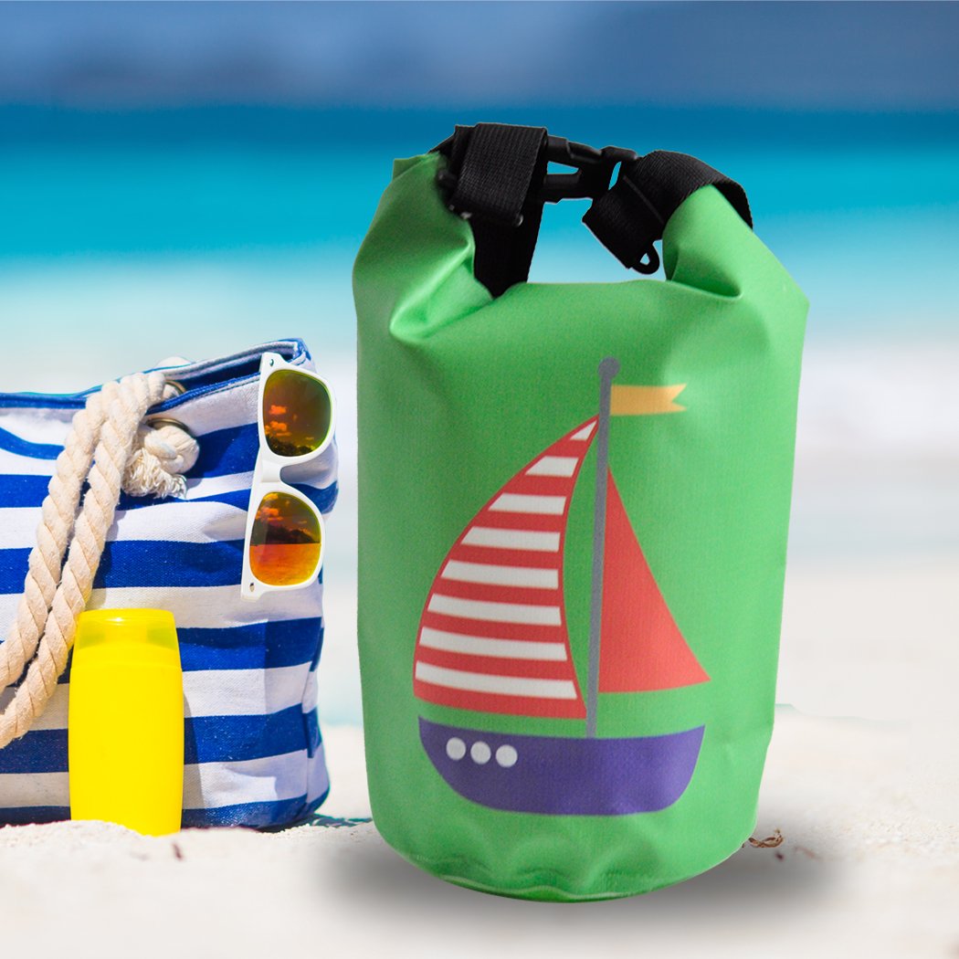 4L waterproof beach bag made of durable 500D PVC fabric, ideal for outdoor activities like kayaking and boating.