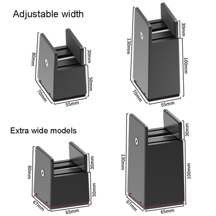 4pcs Adjustable Furniture Heightening Feet Pad set, showcasing the pads with detailed design and dimensions.