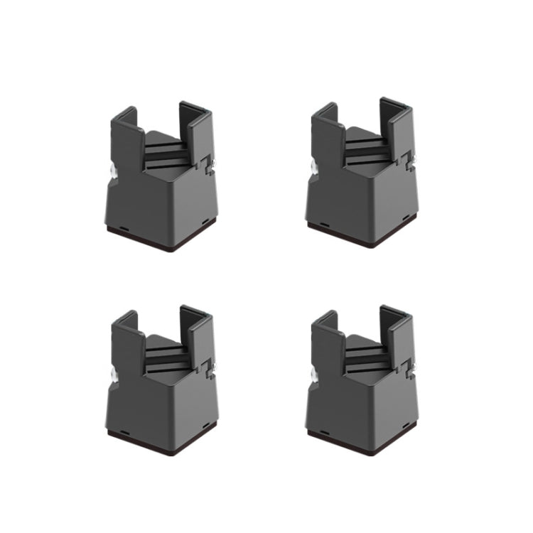 4pcs set of adjustable furniture heightening feet pads, designed for stability and floor protection, featuring a durable carbon steel construction.