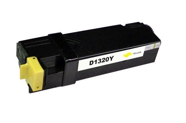 5 Star 1320 Yellow Premium Generic Toner cartridge, designed for Dell printers, showcasing its vibrant yellow color and sleek design.