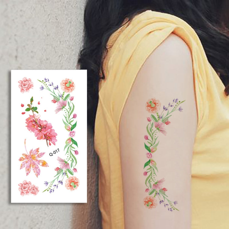 A collection of 50 PCS Literary Small Fresh Flower Tattoo Stickers featuring vibrant rose designs on a white background.