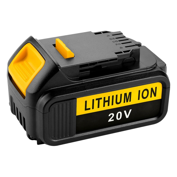 5000mAh lithium-ion battery for Dewalt DCB180, DCB181, and DCB200 tools, showcasing its robust design and charge indicator.