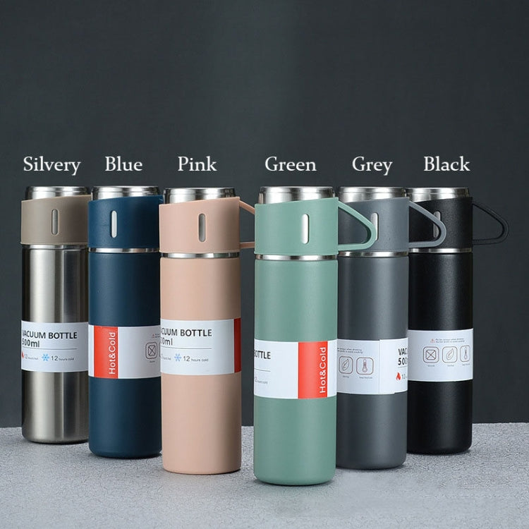 500ml 304 stainless steel thermos cup with a sleek design, perfect for business and travel, featuring a unique lid for versatile drinking options.