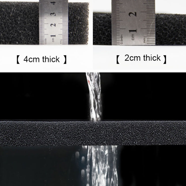 50x50x4cm Small Hole Fishing Tank Filter Cotton designed for effective aquarium filtration, showcasing its dense pore structure and thickened material.