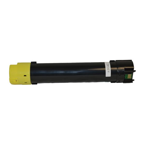 A premium yellow generic toner cartridge, designed for laser printers, showcasing its vibrant color and sleek design.