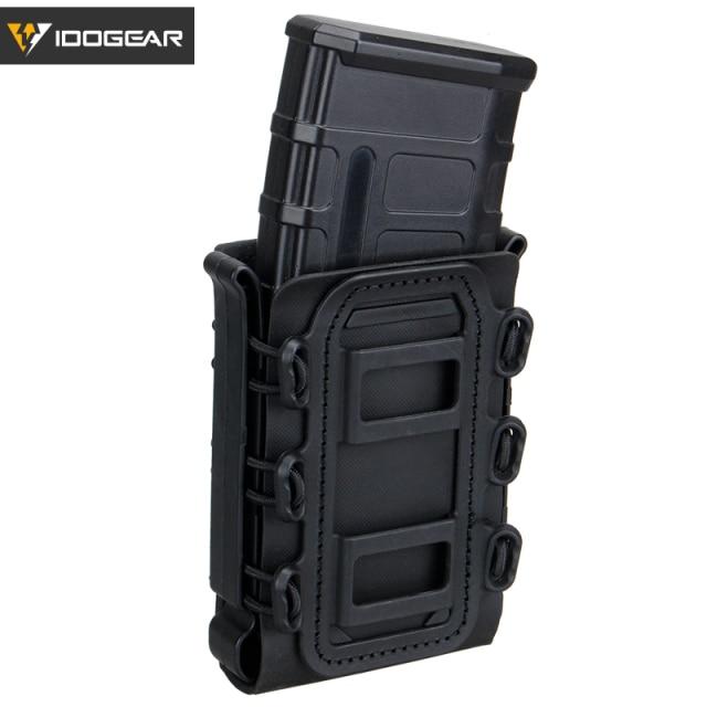 5.56mm 7.62mm Fast Mag Pouch in black, showcasing its durable nylon material and Molle attachment system.