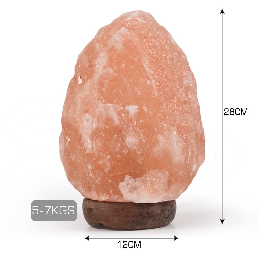 5-7 kg Himalayan salt lamp with natural light dimmer switch, showcasing its warm glow and unique crystal structure.