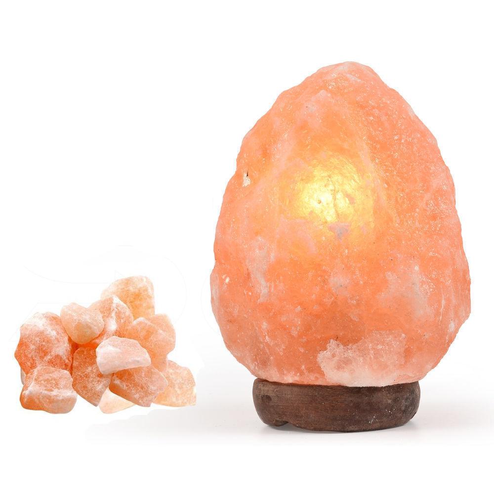 5-7 kg Himalayan salt lamp with natural light dimmer switch, showcasing its warm glow and unique crystal structure.