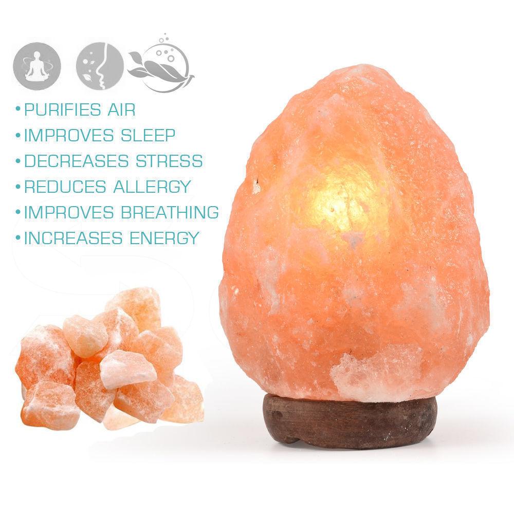 5-7 kg Himalayan salt lamp with natural light dimmer switch, showcasing its warm glow and unique crystal structure.