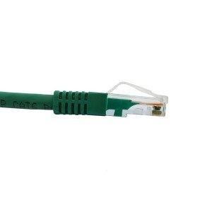 5m Cat 5e Gigabit Ethernet Network Patch Cable in green, featuring rugged design and gold contacts for optimal performance.