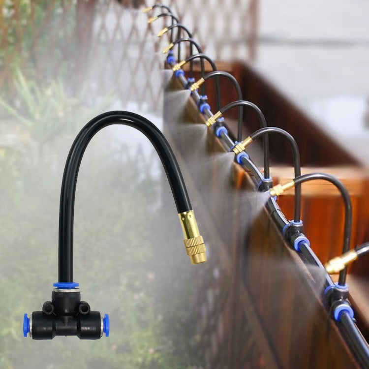 5m Brass Misting Nozzles Kit with adjustable nozzles and flexible hose for garden watering.