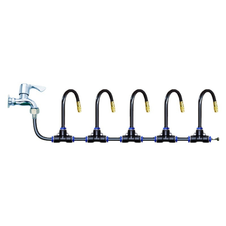 5m Brass Misting Nozzles Kit with adjustable nozzles and flexible hose for garden watering.