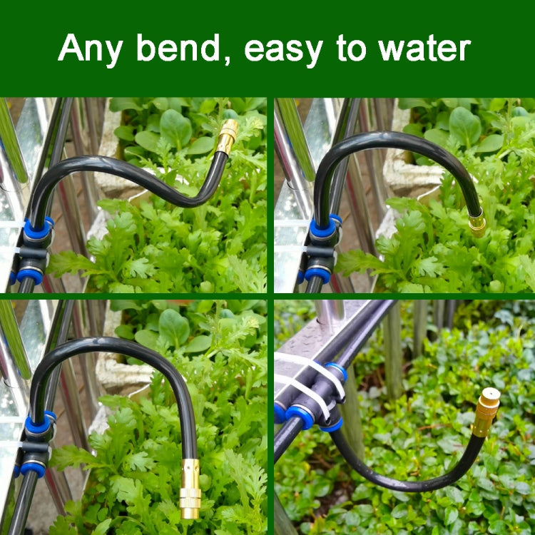 5m Brass Misting Nozzles Kit with adjustable nozzles and flexible hose for garden watering.