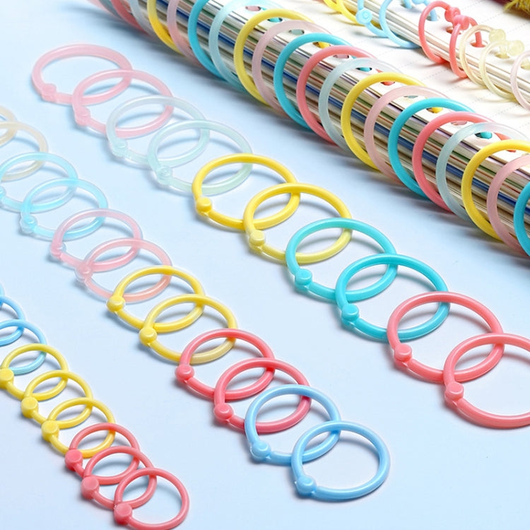 Colorful macaron-style key rings in a set, ideal for organizing documents and cables.