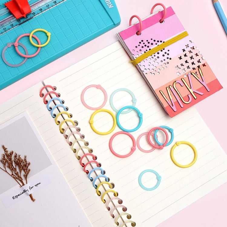 Colorful macaron-style key rings in a set, ideal for organizing documents and cables.