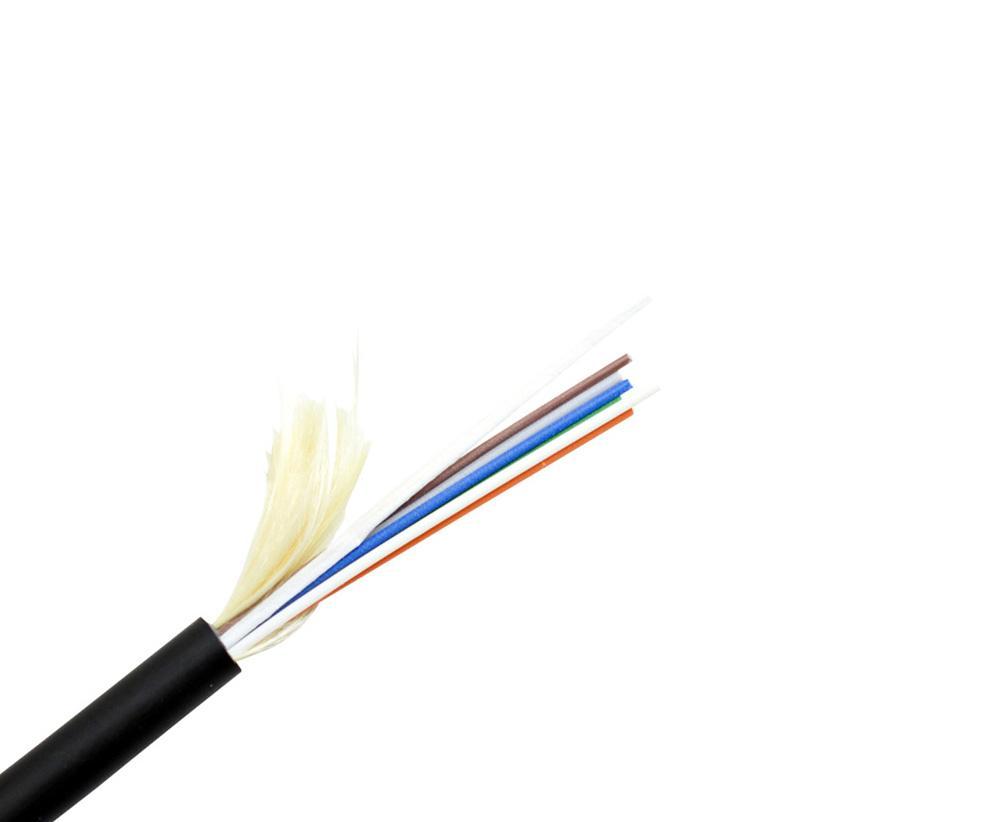 6 Core SMOF Black Indoor LSZH cable showcasing its flexible design and LSZH material, ideal for safe indoor installations.