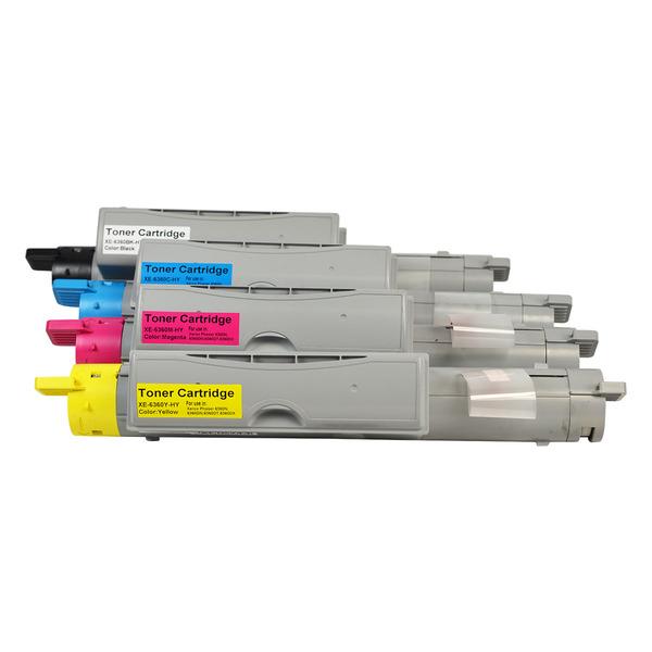 A set of four premium generic toner cartridges including black, cyan, magenta, and yellow, designed for high-quality printing.