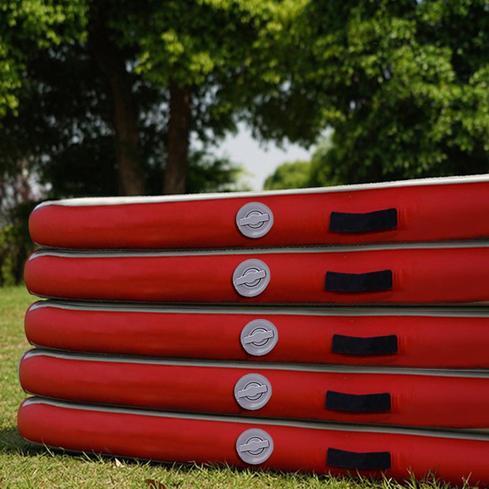 6x1M Air Track Inflatable Mat in red color, showcasing its durable fabric and built-in valve for easy inflation.