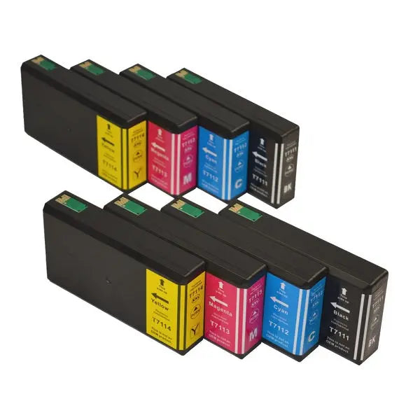 711XXL Series Compatible Inkjet Cartridge Set featuring 8 premium cartridges for vibrant printing.