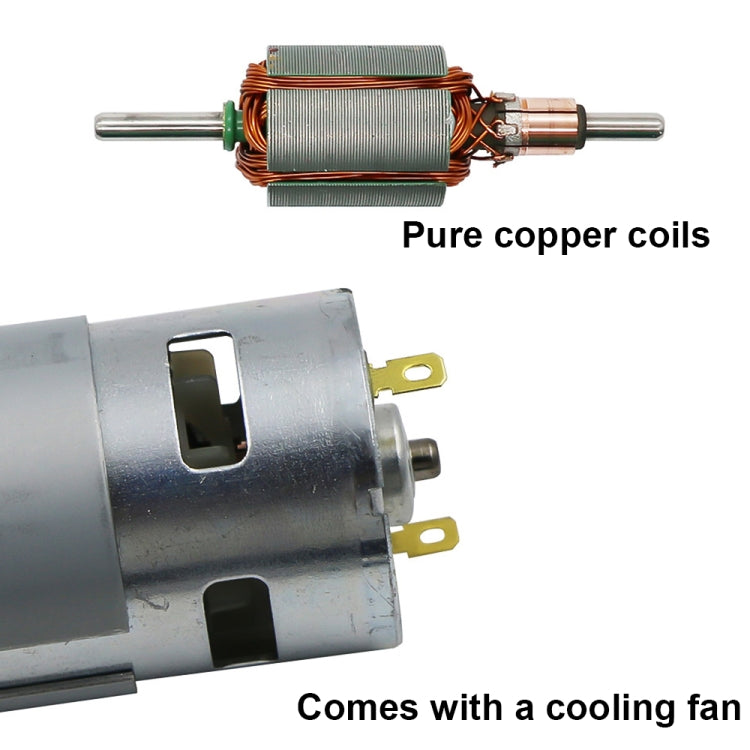 775 Spindle Motor showcasing its high-speed design, double ball bearings, and compact size, ideal for various applications.