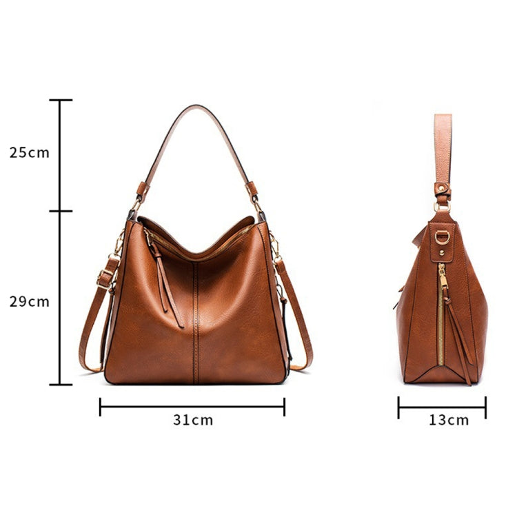 7871 Large Capacity Adjustable Leather Tote Bag in PU leather with multiple compartments and adjustable shoulder strap.