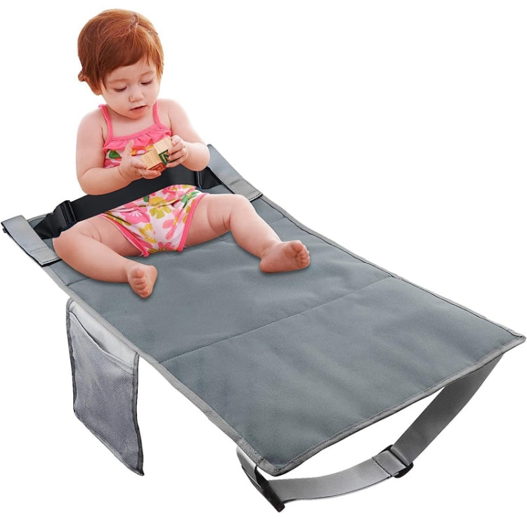 Kids Airplane Seat Extender, 79 x 44cm, portable travel seat with anti-slip design and adjustable buckle for child safety.