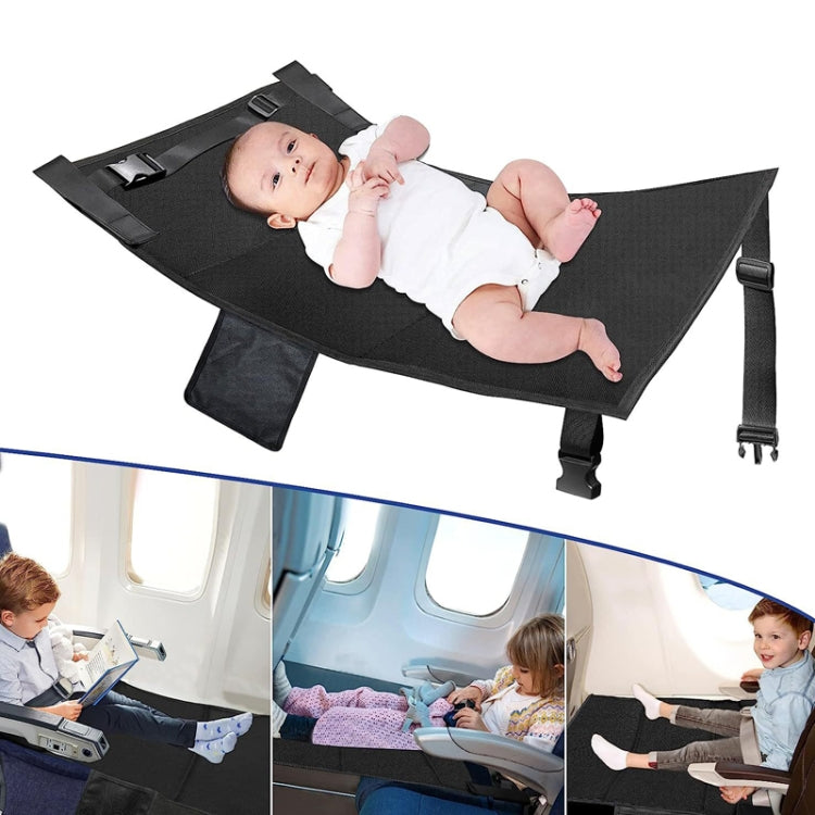 Kids Airplane Seat Extender, 79 x 44cm, portable travel seat with anti-slip design and adjustable buckle for child safety.