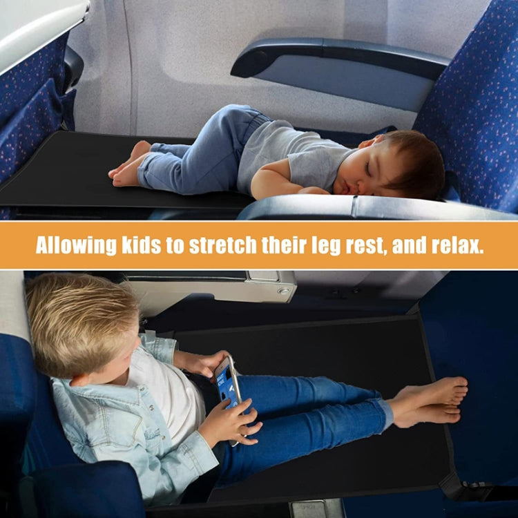 Kids Airplane Seat Extender measuring 79 x 44cm, featuring a waterproof design and adjustable safety features, ideal for travel comfort.