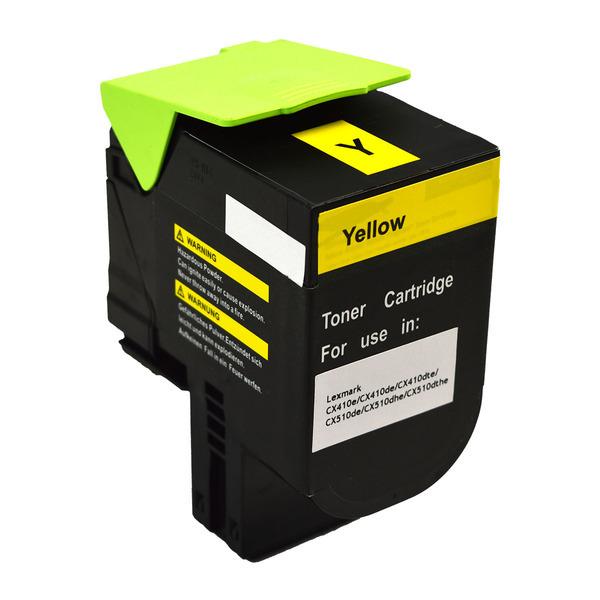 80C8HY0 CX410 CX510 Yellow Premium Generic Toner cartridge, showcasing its vibrant yellow color and sleek design.