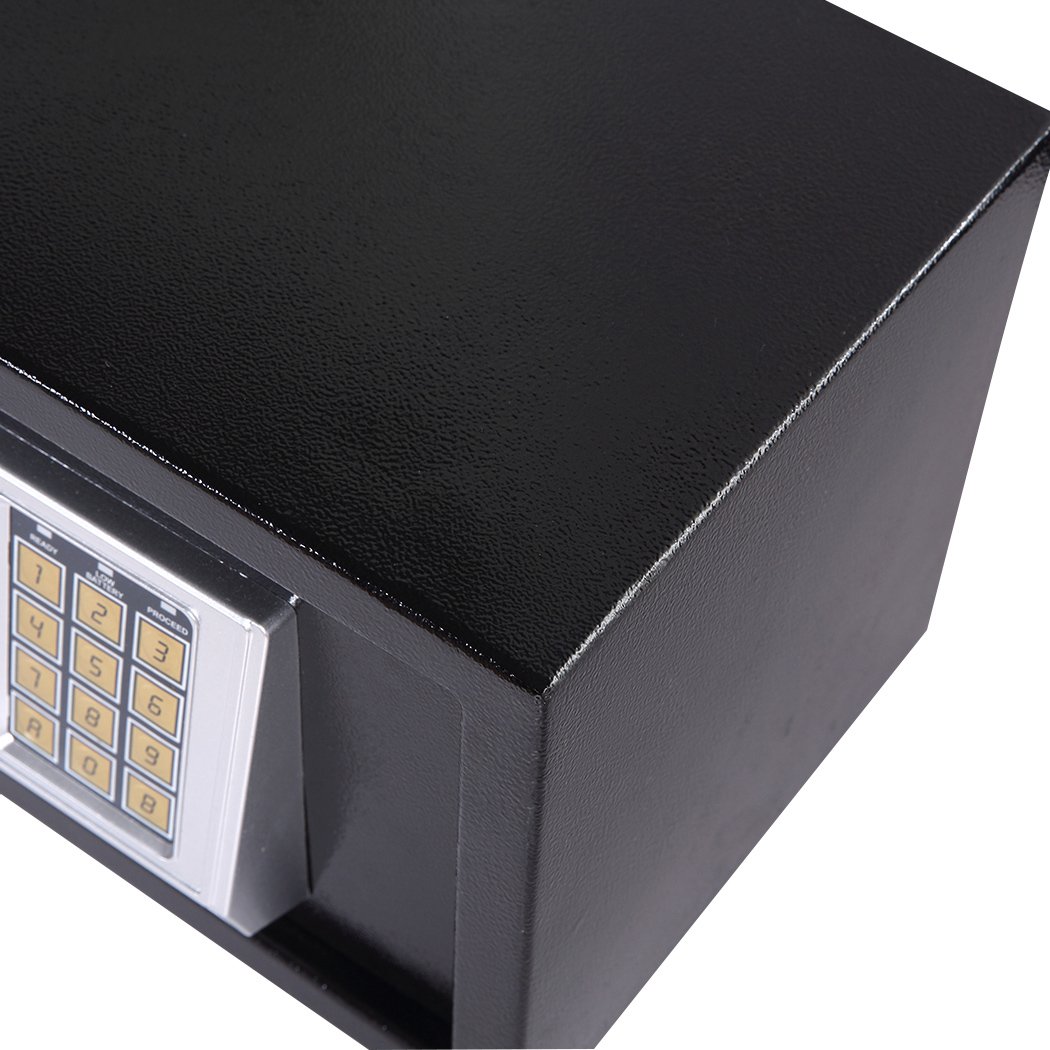 8.5L Electronic Safe Digital Security Box in black, featuring a digital keypad and emergency keys, designed for home and office use.