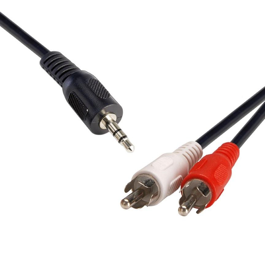 8WARE 3.5 Stereo Plug to 2 x RCA Plug 2m audio cable, featuring durable connectors and flexible design for high-quality sound transmission.