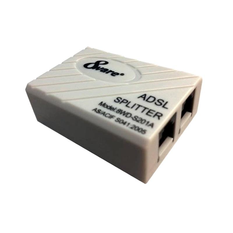 8ware ADSL 2+ Telephone Line & Internet Splitter Filter, compact design with ports for ADSL and telephone connections.