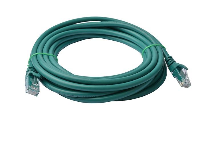 8WARE Cat 6a UTP Ethernet Cable, 7m long, green color, snagless design, full copper core for high-speed connectivity.