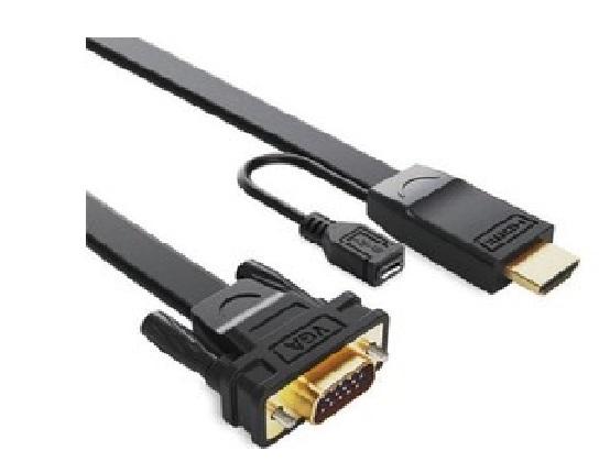 8WARE HDMI to VGA Converter Cable, 2 meters long, male to male connection, ideal for connecting HDMI devices to VGA displays.